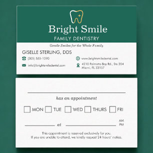 Modern Dental Office Appointment Reminder Business Card