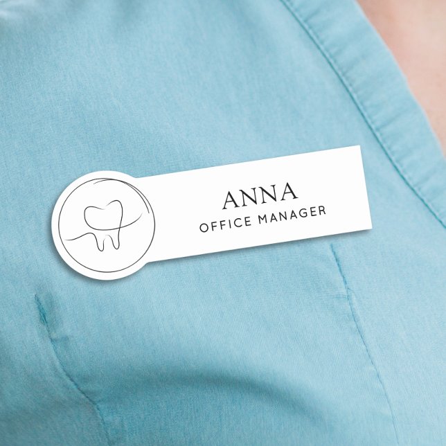 Modern Dental Office Manager Name Tag (Creator Uploaded)