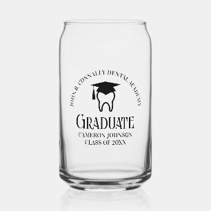 Modern Dental School Graduation Party Personalised Can Glass