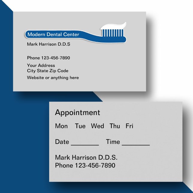 Modern Dentist Appointment Business Card (Creator Uploaded)