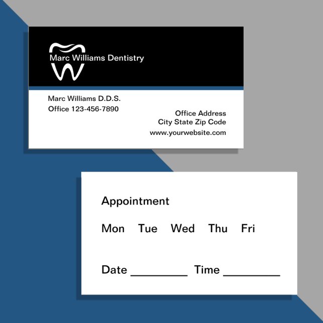 Modern Dentist Appointment Reminder Business Card (Creator Uploaded)