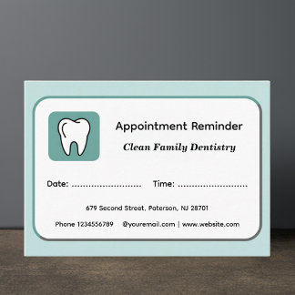 Modern Dentist Appointment Reminder Cards