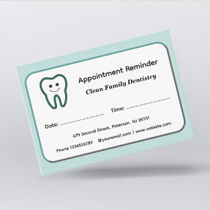 Modern Dentist Appointment Reminder Cards