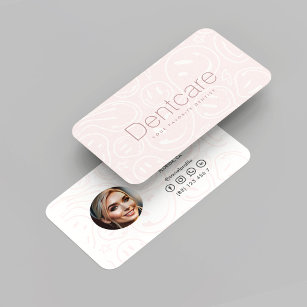 Modern Dentist Dental Orthodontist Pink Smile Business Card