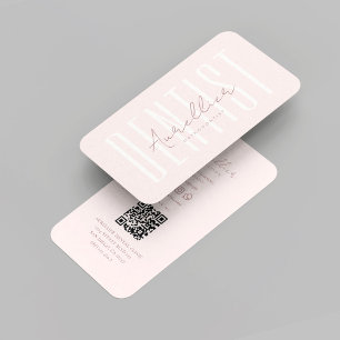 Modern Dentist Doctor Dental Surgery Pearl Pink Business Card