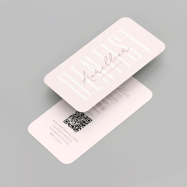 Modern Dentist Doctor Dental Surgery Pearl Pink Business Card (Modern Dentist Doctor Dental Surgery Pearl Pink Business Card
)