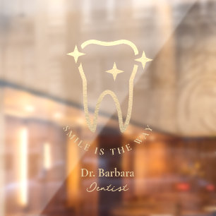 Modern Dentist Gold Tooth Sticky decals