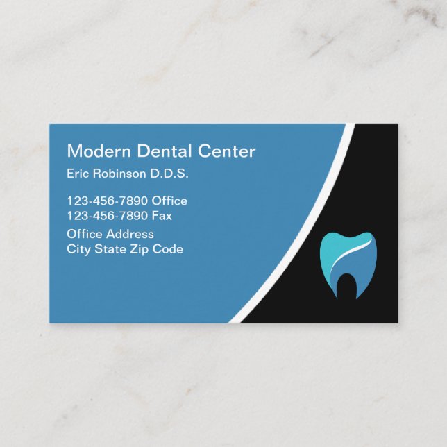 Modern Dentist Office Dental Theme Business Card (Front)