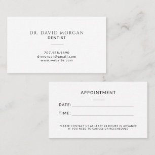 Modern Dentist Orthodontist Appointment Business Card