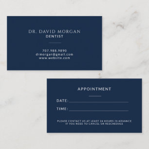 Modern Dentist Orthodontist Appointment Business Card