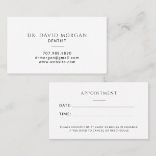 Modern Dentist Orthodontist Appointment Business Card