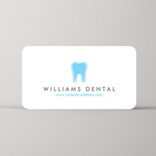 Modern Dentist Tooth Logo on White Business Card