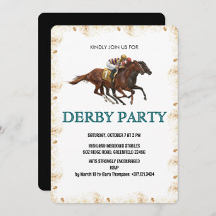 Modern Derby Horse Racing Party Invite