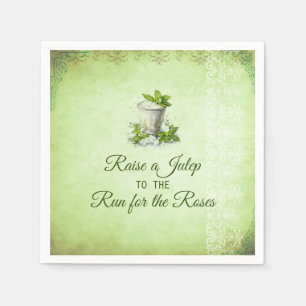 Modern Derby Party Watercolor Mint Julep Elegant Napkin