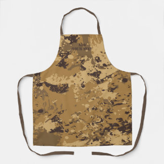 Modern Desert Brown Camouflage Camo Pattern Apron