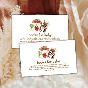 Modern Desert Cactus Cowboy Books For Baby Shower Enclosure Card