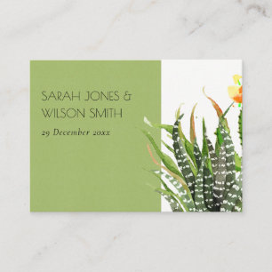 MODERN DESERT CACTUS FLORAL GARDEN WATERCOLOR PLACE CARD