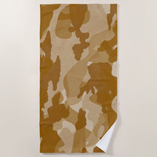 Modern Desert Earth-Tone Camouflage Pattern Beach Towel