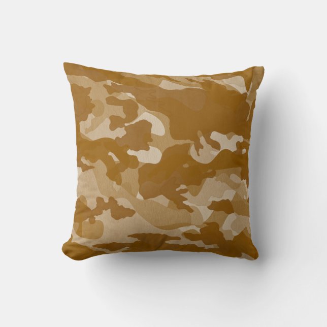 Modern Desert Earth-Tone Camouflage Pattern Cushion (Front)