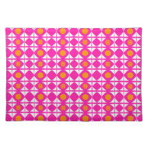 Modern desHot pink and orange sun with white sails