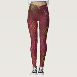 Modern design abstract marble leggings
