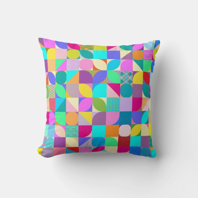 Modern Design Art Colourful Pattern Fun Cushion (Front)