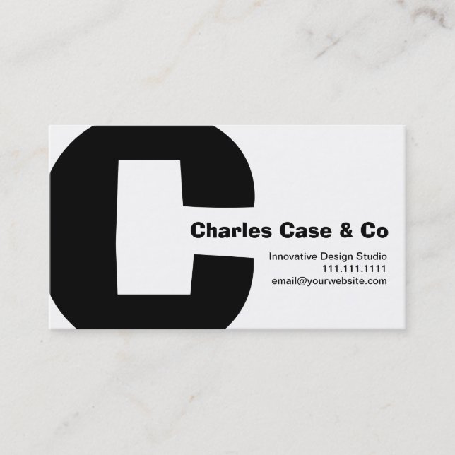Modern Design Big Retro C Monogram Reversable Business Card (Front)