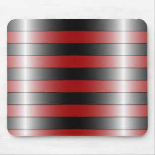 Modern design black and red stripes mouse pad