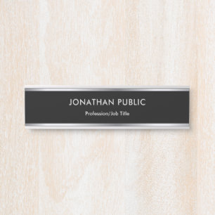 Modern Design Black And Silver Glam Professional Door Sign