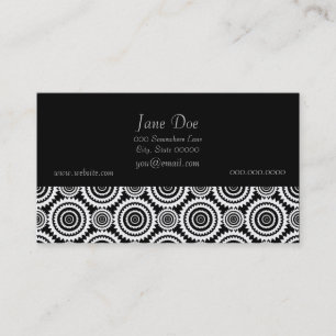 Modern Design Black and White Kaleidoscope Pattern Business Card