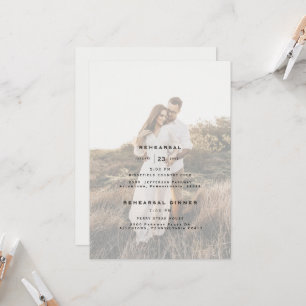 Modern Design Bridal Couple Photo Rehearsal Invita Invitation