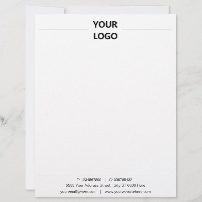 Modern Design Business Office Letterhead with Logo (Front)