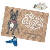 Modern design Christmas cute bulldog family name