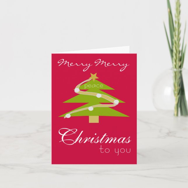 Modern Design Christmas Wishes Holiday Card (Front)