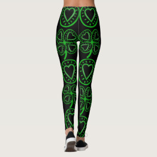 Modern Design Clover Heart St Patrick's Day L 5 Leggings