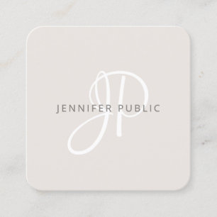 Modern Design Elegant Monogram Template Square Business Card