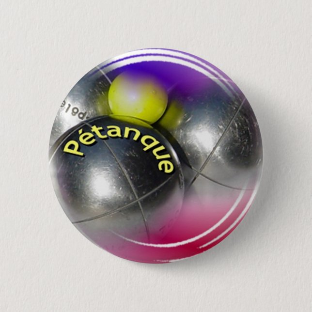 Modern design for Petanque 6 Cm Round Badge (Front)