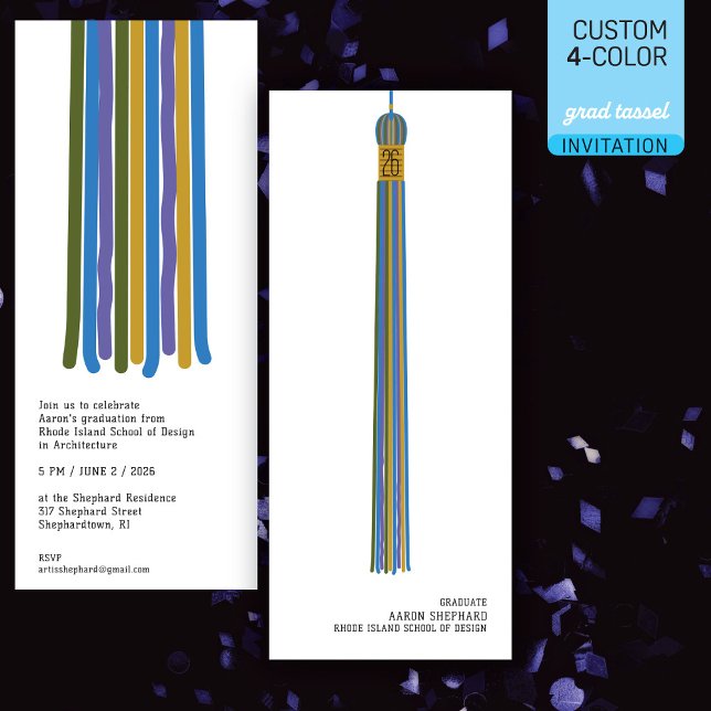 Modern Design Graduation Invitation 4 colour Tasse (Creator Uploaded)