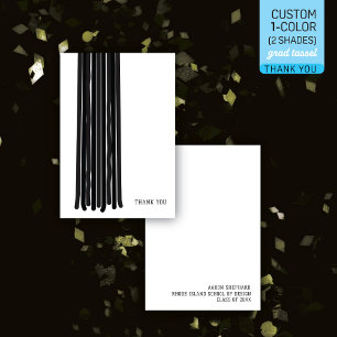 Modern Design Graduation Tassel - Colour Editable Thank You Card