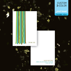 Modern Design Graduation Tassel - Colour Editable Thank You Card