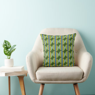 Modern Design Green Blue Orange Pattern  Cushion