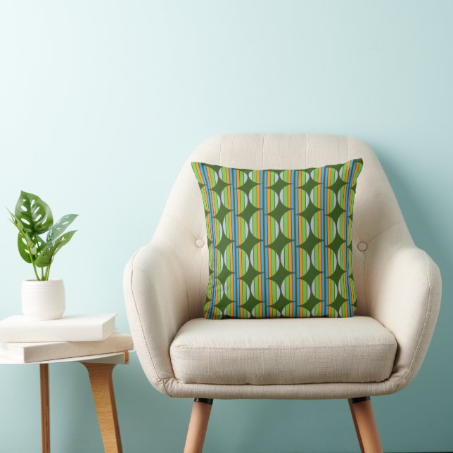 Modern Design Green Blue Orange Pattern  Cushion (Chair)