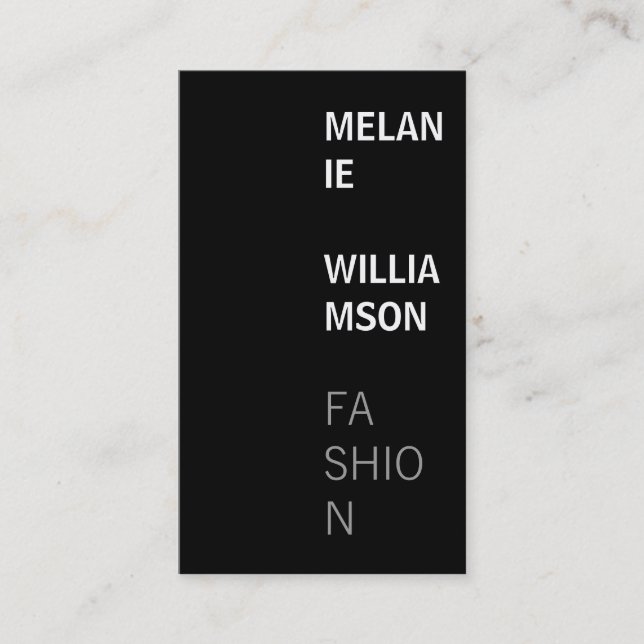 Modern Design (jet black) Business Card (Front)