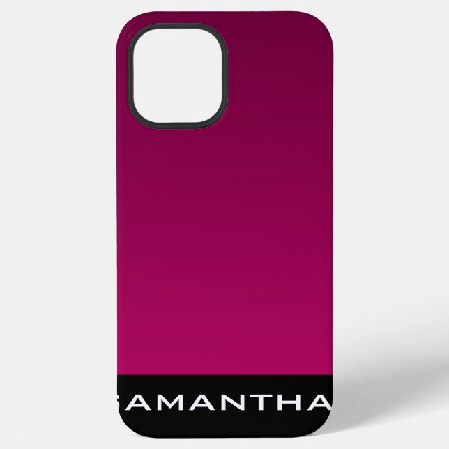 Modern Design Monogram Gradient Purple Pattern iPhone Case (Back)