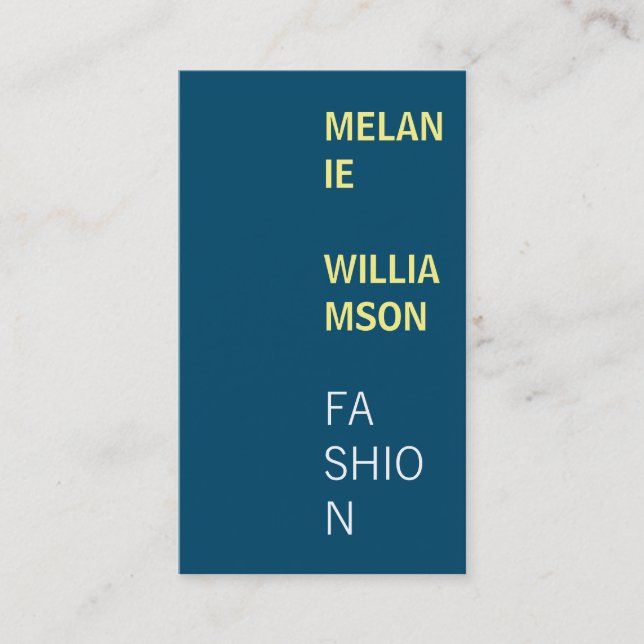 Modern Design (navy blue) Business Card (Front)