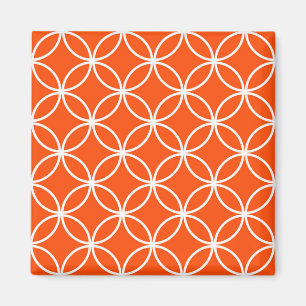 Modern Design Overlapping Circles in Orange Magnet