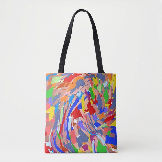 Modern Design Red Green Yellow Rose Gold Tote Bag (Front)