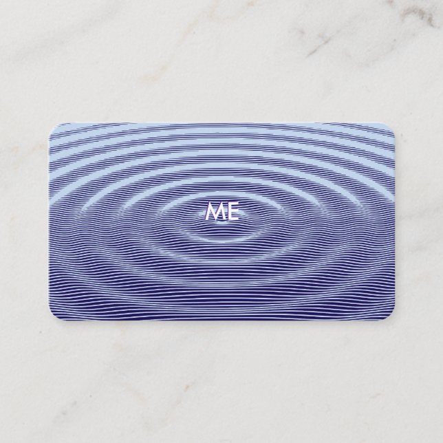 Modern Design Ripple Wave Pattern Customisable Business Card (Front)