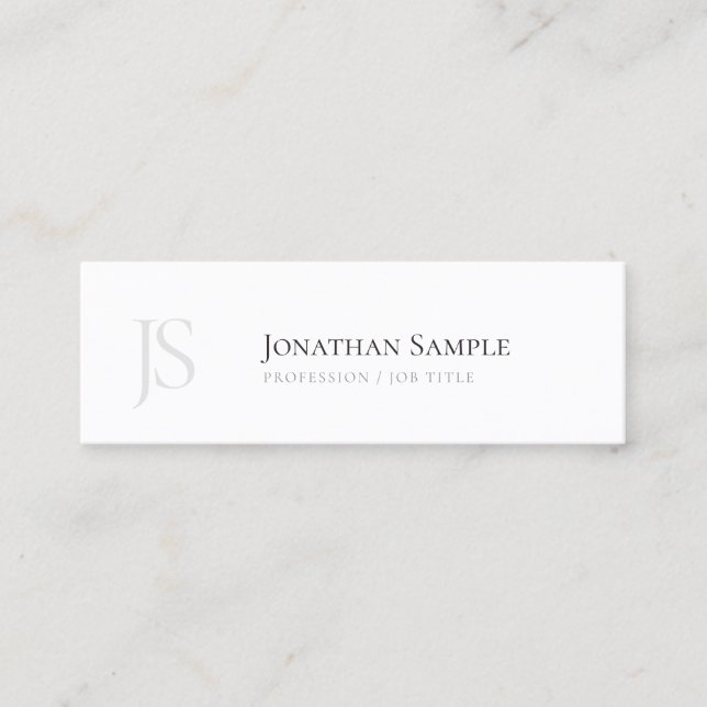 Modern Design Simple Trendy Monogram Template Mini Business Card (Front)