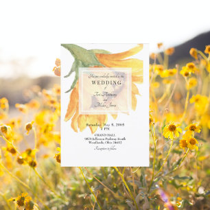 Modern Design Sunflower Floral Wedding Invitation